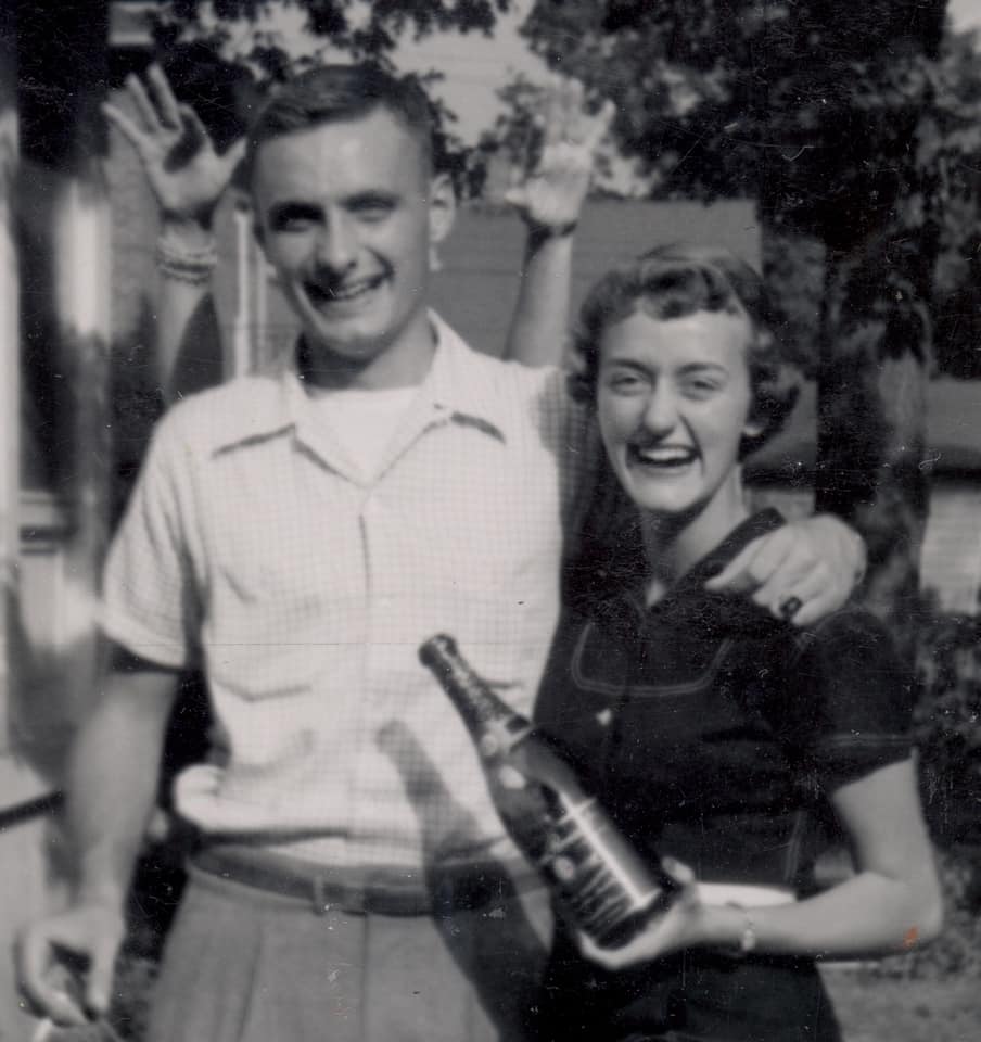 Paige's grandparents, Jo and Bob Hayes, young and in love.